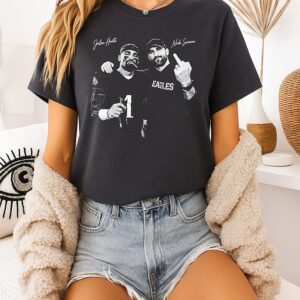Jalen Hurts Nick Sirianni Smoking Beer Middle Finger T-Shirt