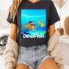 Jewfish Cartoon Fish With Money Hook T-Shirt