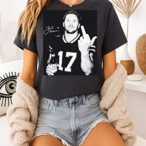 Josh Allen Smoking Beer Middle Finger T-Shirt