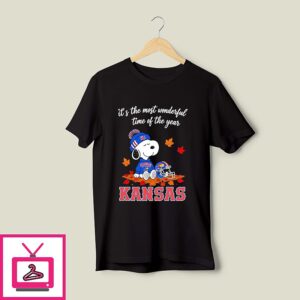Kansas Jayhawks X Snoopy It’s The Most Wonderful Time Of The Year T-Shirt