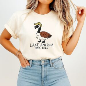 Lake America Goose Lake America Est. 2026′ Cute Duck Goose Graphic T-Shirt