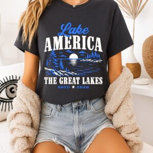 Lake America The Great Lakes Estd 2026 Nature T-Shirt