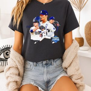 Los Angeles Dodgers Nl West Division Champions ’26 Player Collage T-Shirt