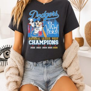 Los Angeles Dodgers X Mickey Mouse National League West Champions T-Shirt