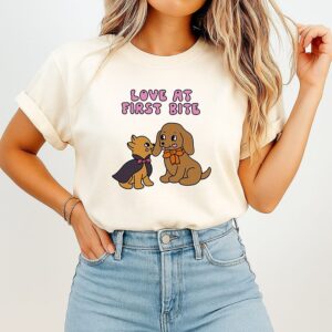 Love At First Bite Vampire Dog Cute Puppy T-Shirt