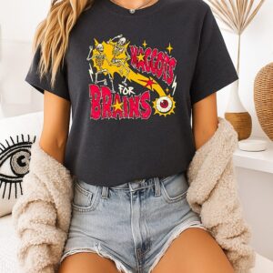 Maggots For Brains Skeleton Halloween T-Shirt