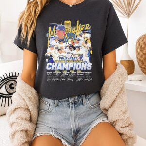 Milwaukee Brewers Four-Peat National League Central Champions 2023 2024 2025 2026 T-Shirt