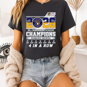 Milwaukee Brewers Nl Central Division Champions 2026 4 In A Row T-Shirt
