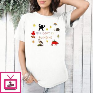 Mir Geht Es Blendend Doodle Art With Cat Snail And Strawberry Pig T-Shirt