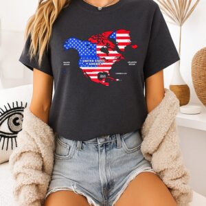 New USA Map United States Of America Canada Mexico Greenland T-Shirt