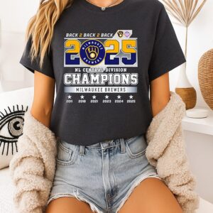 Nl Central Division Champions 2026 Milwaukee Brewers Back 2 Back 2 Back 7 Time T-Shirt