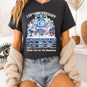 North Carolina Tar Heels 138th Anniversary 1888 2026 Thank You For The Memories T-Shirt