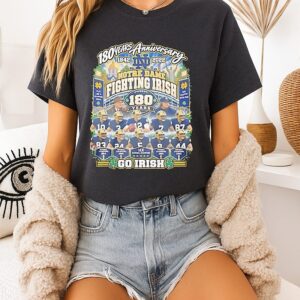 Notre Dame Fighting Irish 180 Years Anniversary 1842-2022 Go Irish T-Shirt