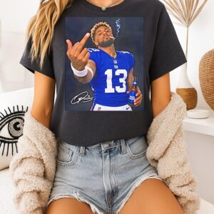 Odell Beckham Jr. New York Giants Holding Beer Middle Finger T-Shirt