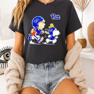 Pittsburgh Panthers X Charlie Brown Woodstock And Snoopy Football Running T-Shirt