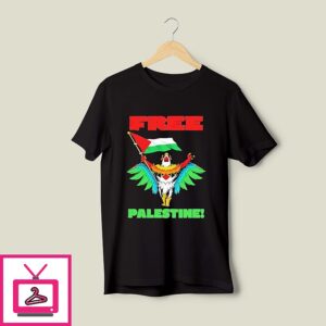 Pokemon Free Palestine Flag Retro T-Shirt