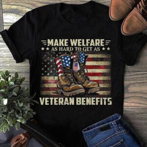 Proud US Veteran T-Shirt Military Boots Graphic T-Shirt