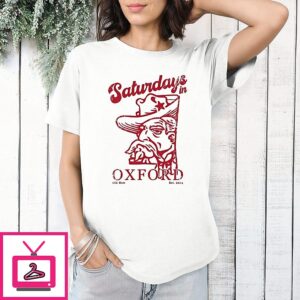 Saturdays In Oxford Old Row Est 2014 Colonel Reb Mascot T-Shirt