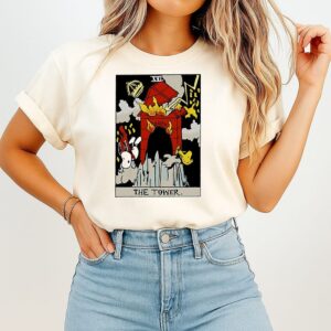 Snoopy The Tower Tarot Card Style T-Shirt