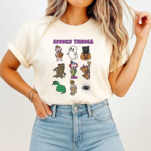 Spooky Things Retro Halloween Character Collection T-Shirt