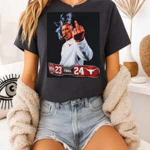 Steve Sarkisian Cigar Flipping Bird Texas Longhorns 24 23 Ohio State Buckeyes T-Shirt