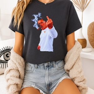 Steve Sarkisian Texas Longhorns Smoking Middle Finger T-Shirt