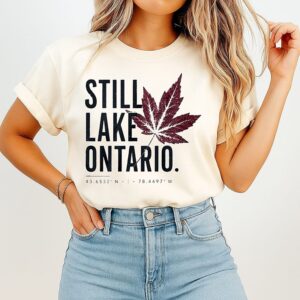 Still Lake Ontario With Coordinates Great Lakes T-Shirt