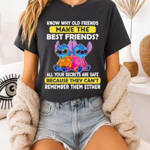 Stitch Know Why Old Friends Make The Best Friends Secrets Are Safe T-Shirt