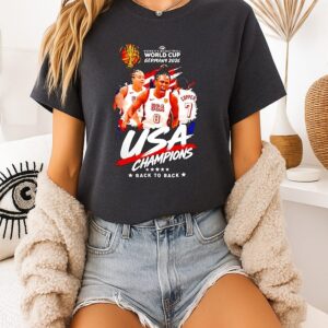 Team USA 2026 Fiba Women’s Basketball World Cup Germany Champions Back To Back Graphic T-Shirt