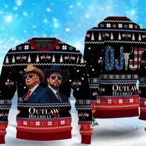 Trump Outlaw Hillbilly Christmas Wool Sweater