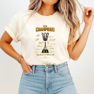 USA Women’s Basketball 2026 Fiba Women’s World Cup Champions Trophy Signatures T-Shirt