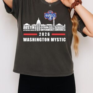 Washington Mystics 2026 Player Name Skyline T-Shirt