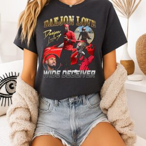 Wide Deceiver Daejon Love Football Helmet Golden Gate Bridge Lightning T-Shirt