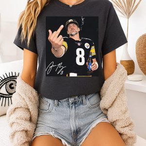 Aaron Rodgers Pittsburgh Steelers Holding Beer Middle Finger T-Shirt