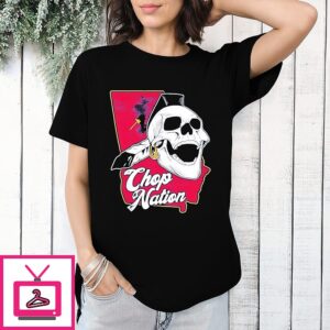 Atlanta Braves Chop Nation Baseball Skull T-Shirt