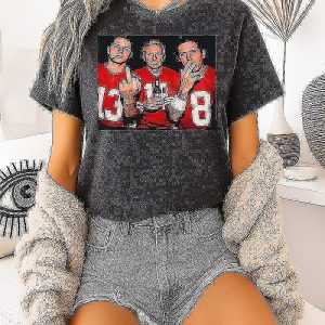 Brock Purdy Joe Montana San Francisco 49ers Middle Finger Smoking And Beer T-Shirt