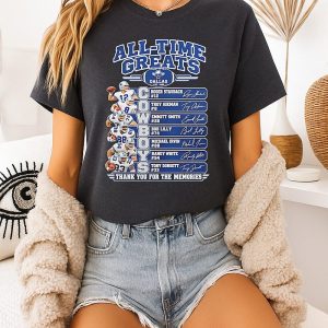 Dallas Cowboys All-Time Greats Players Signatures Thank You For The Memories T-Shirt