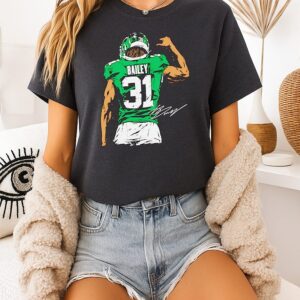David Bailey New York Jets Jersey Back Signature T-Shirt