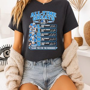 Detroit Lions All-Time Greats Players Signatures Thank You For The Memories T-Shirt