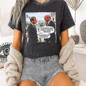 Donald Trump Vs. Emmanuel Macron Border Policy Comic T-Shirt