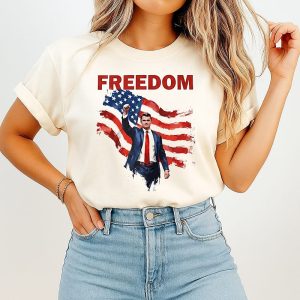 Freedom Charlie Kirk Memorial USA Flag T-Shirt