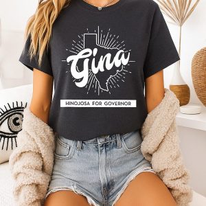 Gina Hinojosa For Governor Texas Campaign Graphic Map T-Shirt