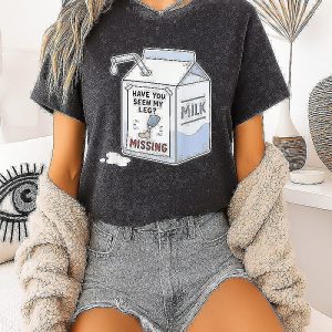 Have You Seen My Leg Missing Milk Carton T-Shirt
