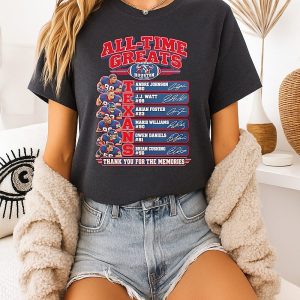 Houston Texans All-Time Greats Players Signatures Thank You For The Memories T-Shirt