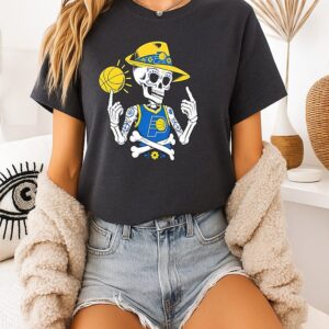 Indiana Pacers Mexico City Cdmx Game 2026 Sugar Skull Skeleton T-Shirt