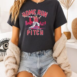 José Ramírez Cleveland Guardians Home Run Pitch Illustration T-Shirt