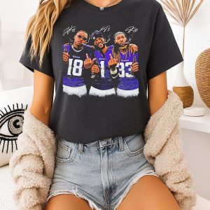 Justin Jefferson Aaron Jones And Kyler Murray Minnesota Vikings Smoking Middle Finger T-Shirt