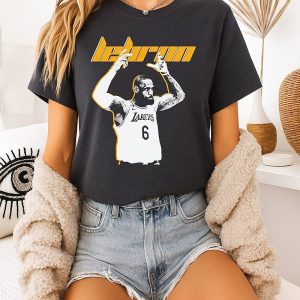 Lebron James Los Angeles Lakers Number 6 Player T-Shirt