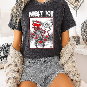 Melt Ice Police Ice Diablo Macabre Political Art T-Shirt