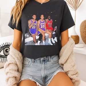 Michael Jordan Kareem Abdul-Jabbar Lebron James Smoking Concrete Ledge T-Shirt